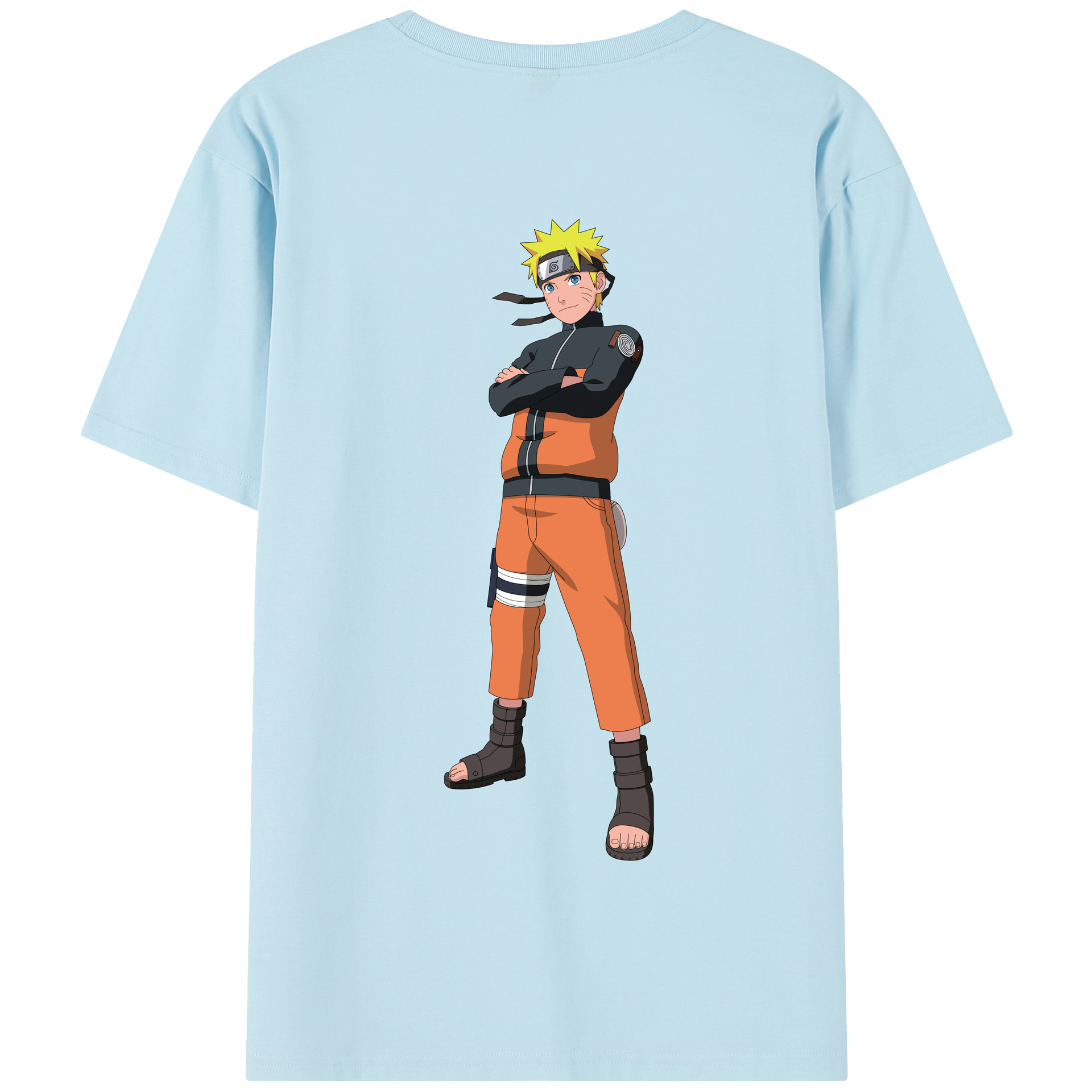 （画像用） NARUTO -ナルト- うずまき ナルト Uzumaki Naruto 綿100％半袖Tシャツ（背面プリント）